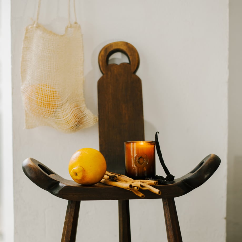 image of a lemon and a candle